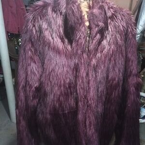 Fashion Nova Faux Fur Teddy Jacket - Deep Purple